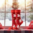 thumbnail image 3 of KelaJuan Christmas Socks, Soft Warm Elastic Cartoon Snowman Santa Claus Printed Casual Socks Holiday Socks Gift, 3 of 6