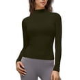 thumbnail image 2 of Weikingp Tight Long Sleeve Shirts For Women，Long-Sleeve Compression Shirts For Women Tight Shirts For Women Full Length Tops For Women Going Out Tops Basic Tees For Women Green S, 2 of 8