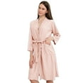 thumbnail image 5 of XINXIAOO Women's Solid Autumn Couple Mid Length Water Absorbent Bathrobe Sexy Quick Drying Kimono Pajama Bathrobe Robes for Women Turkish Towel Robe plus Size Fancy Robes for Women Womens Robe Long, 5 of 7