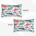 thumbnail image 2 of Sikiie Colorful Shark Print Plush Pillow Cover, Wrinkle-proof and Stain-resistant Pillow Protector without Pillow Core, Home Decoration-16"x24", 2 of 6