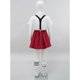 thumbnail image 5 of TiaoBug Kids Girls Uniform Set Short / Long Sleeve Bow Tie Blouse with A-Line Mini Pleated School Type B Burgundy 120, 5 of 7