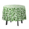 thumbnail image 1 of Vargottam Indoor/OutdoorRoundTablecloth 58 InchRoundTablecloth Waterproof PatioTableCloths,Spring/SummerTableCovers For Backyard CircularTable/Bbqs/Picnic -Green & White, 1 of 8