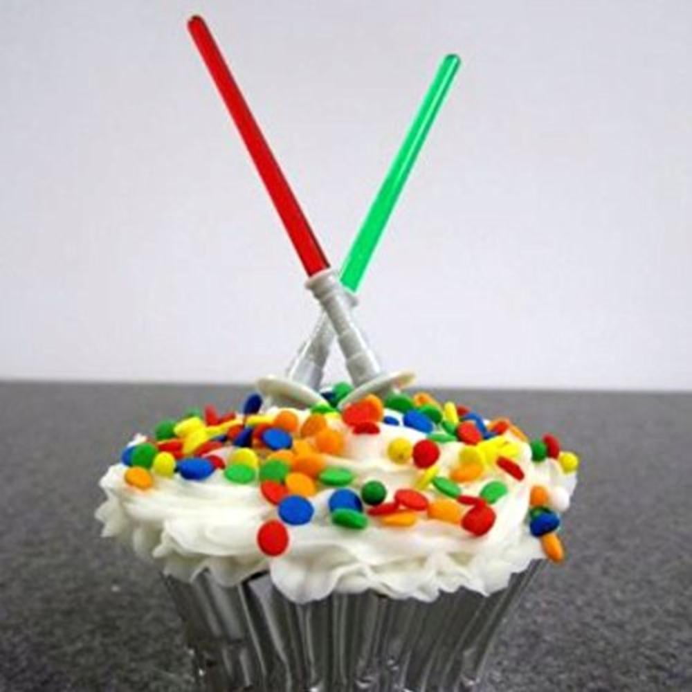 lightsaber cupcake toppers