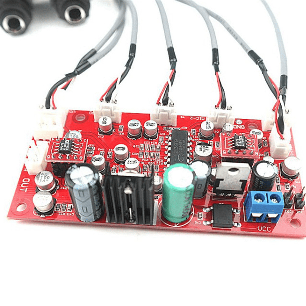 5X DC 12V 24V PT2399 Digital Mic Audio Amplifier Board Karaoke Plate Reverb Preamplifier Reverberator OP275 Op Amp,5 * Audio Amplifier Board,Red