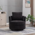 thumbnail image 2 of 31.9"W Swivel Accent Chair,Chenille Barrel Chair Comfy Accent Sofa Chair for Living Room,360°Swivel Leisure Arm Chair Club Chair for Bedroom,Office,Black, 2 of 8