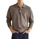 thumbnail image 1 of Top informal para hombre, cuello vuelto, botón frontal, manga larga, transpirable, Top de ajuste informal para hombre para otoño, 1 of 6