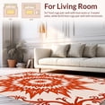 thumbnail image 2 of ODIKA 6'x9' Machine Washable Non-Slip Area Rug, Sunburst Meadow with Interlocking Petals and Delicate Vine Details High Traffic Rug, Red, 450674, 2 of 5