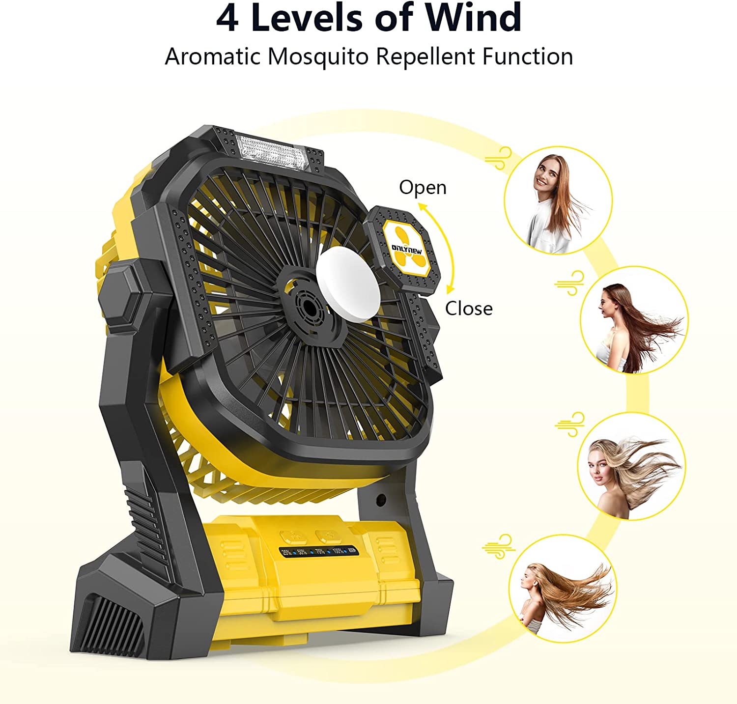 Portable Fan Rechargeable, 20000mAh Cordless Battery Powered Fan with LED Lantern,Table Fan, USB C Battery Operated Fans for Travel Bedroom Home Camping Tent Office Beach Desk Fishing