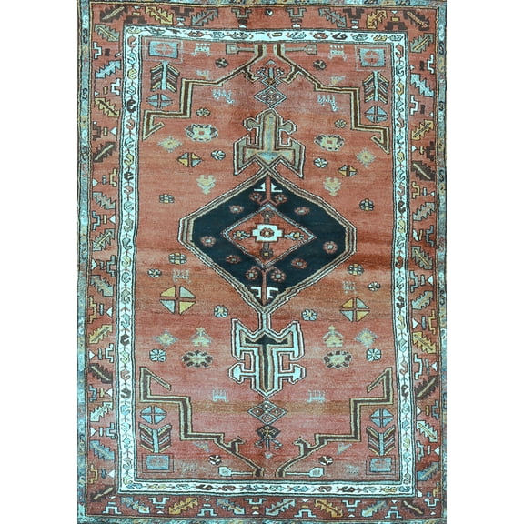Ahgly Company Indoor Rectangle Persian Light Blue Traditional Area Rugs, 5' x 7'