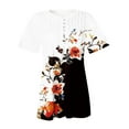 thumbnail image 4 of Patlollav Plus Size Womens Summer Tops Sexy Fold Print Regular Short Sleeve Button Blouse, 4 of 6
