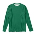 thumbnail image 6 of Crew Neck Long Sleeve Shirts For Women Comfortable Loose Crew Neck Solid Color Tunic Tops Lightweight Fall Basic Blouses Vacation Clothes Green S, 6 of 7