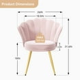 thumbnail image 2 of Hawsaiy Modern Velvet Accent Chair with Gold Metal Legs,Upholstered Vanity Chair for Bedroom, Makeup Room, or Living Room, Pink, 2 of 11