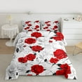 thumbnail image 2 of Homewish Romantic Red Rose Queen Comforter Set for Couple, Anniversary Flower Floral Bedding Sets, Valentines Day Reversible Bedding Comforter Set, Ultra Soft Bedroom Decor, 3-Piece, 2 of 8