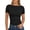 Black, variant on Womens T Shirts Short Sleeve Boat Neck Slim Fit Tee Basic Summer Tops