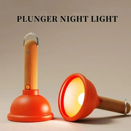 

Clearance Wooden Handle Toilet Suction Night Light In The Middle of The Night To Get Up Afraid of The Dark Warm Light Creative Funny Silicone Pat Lamp Home decor