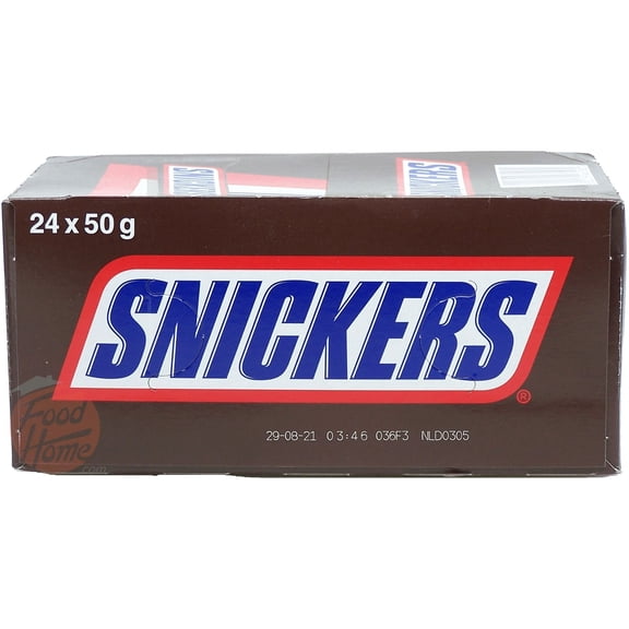 Snickers(r) peanut, nougat, and milk chocolate candy bar, 50-gram bars in wrapper 24pk Box