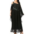 thumbnail image 4 of Sakkas Roisin Women's Medieval Celtic Renaissance Long Sleeve Costume Dress - Black - L/XLP, 4 of 5