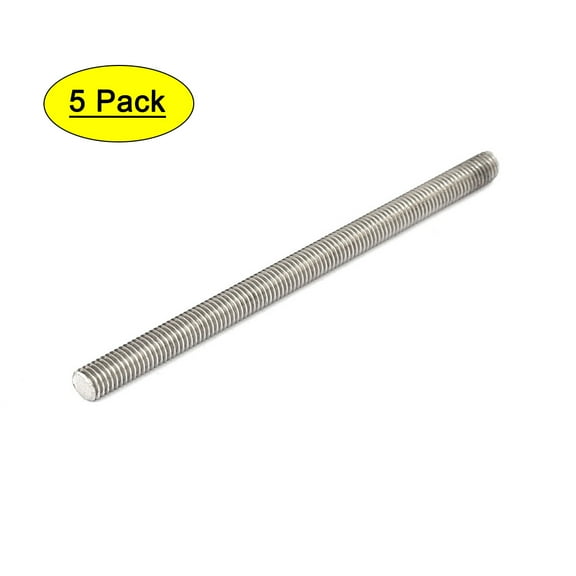 Unique Bargains M8 x 130mm 304 Stainless Steel Fully Threaded Rods Fasteners Silver Tone 5Pcs