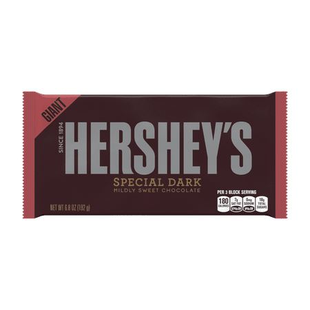 - HERSHEY'S SPECIAL DARK Mildly Sweet Chocolate Bar, Giant, 6.8 Ounces (Pack of 3)