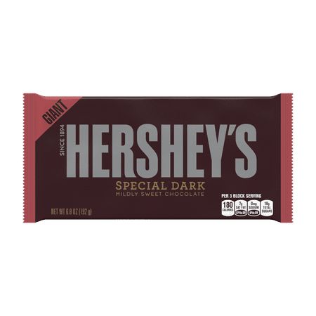 HERSHEY'S SPECIAL DARK Mildly Sweet Chocolate Bar, Giant, 6.8 Ounces (Pack of