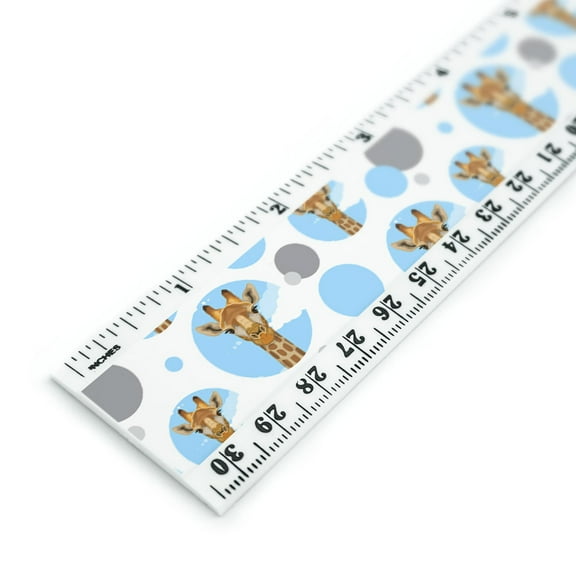Giraffe Zoo Animal Safari 12 Inch Standard and Metric Plastic Ruler