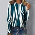 thumbnail image 2 of Pompotops Hauts Amples à Col Rond pour Femmes T-Shirts Imprimés Décontractés Blouse à Manches Longues en Solde, 2 of 5