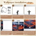 thumbnail image 5 of Basketball Wallpaper Lava Basketball Court Glowing Neon Peel and Stick Wall Murals 69"H x 96"W Removable PVC Wall Paper Self-Adhesive Wall Paintings Art Decor for Bedroom Living Room, 5 of 7