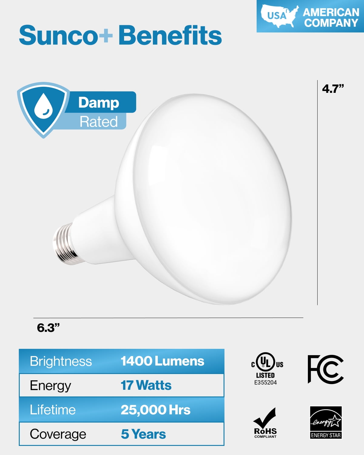 Sunco 8 Pack BR40 LED Light Bulbs, Indoor Flood Lights, Recessed Can Light Bulb, 1400 LM, 17W (100W Equivalent), 3000K Warm White, Dimmable, E26 Base, for Home, Bedroom, Kitchen UL