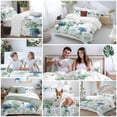 thumbnail image 5 of Queen 4 Piece Bedding Set Spring Flower Green Eucalyptus Leaves Soft Breathable Duvet Cover and Pillowcase, Hydrangea Floral Still Life Duvet Cover Set Bed Sheets for Bedroom Dormitory Guest Room, 5 of 9