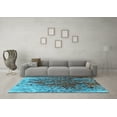 thumbnail image 3 of Ahgly Company Indoor Square Oriental Light Blue Industrial Area Rugs, 6' Square, 3 of 4