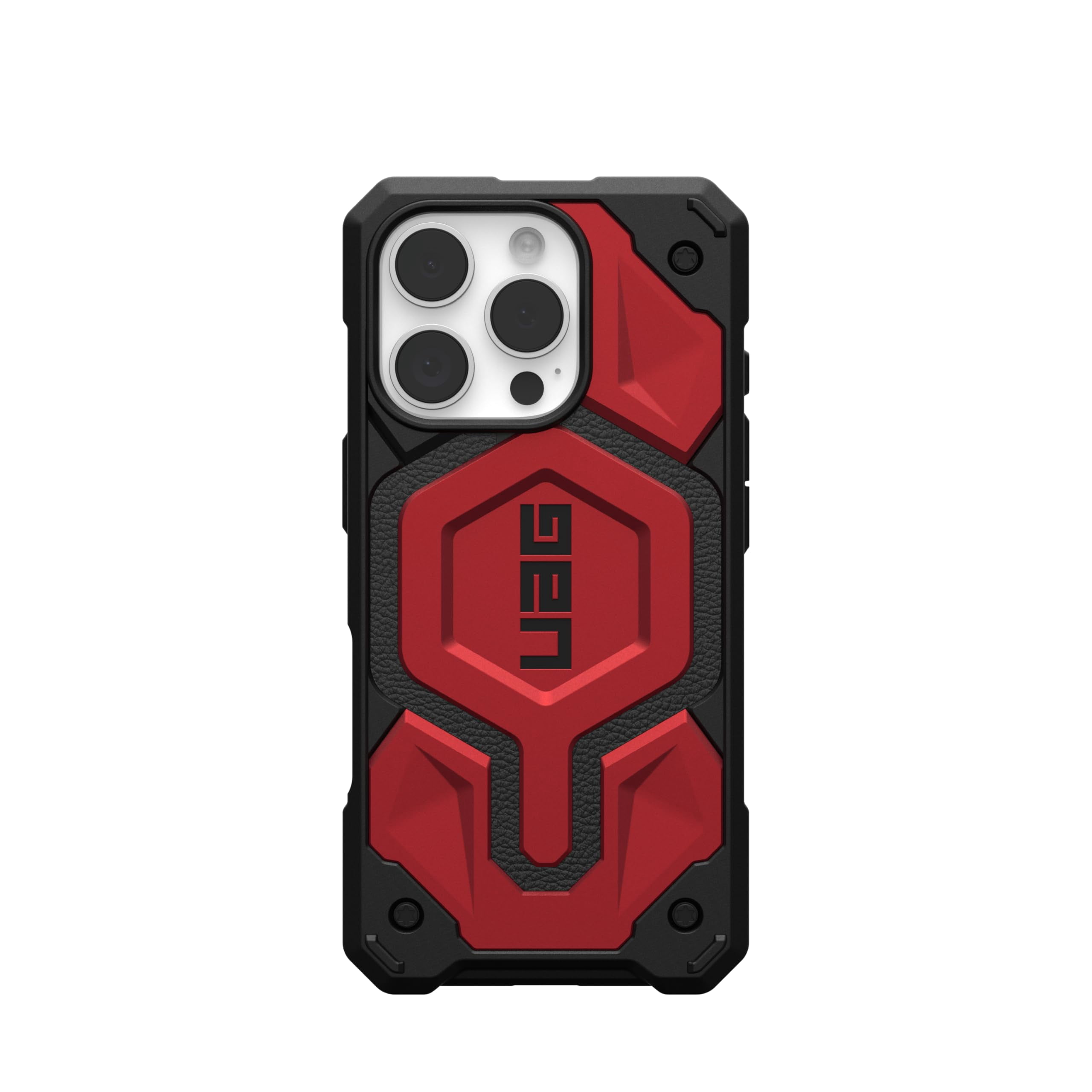 UAG iPhone 16 Pro Case 6.3" Monarch Pro - Compatible with MagSafe Charging Rugged Heavy Duty Shockproof Anti-Slip Military Grade Protective Cover, Crimson