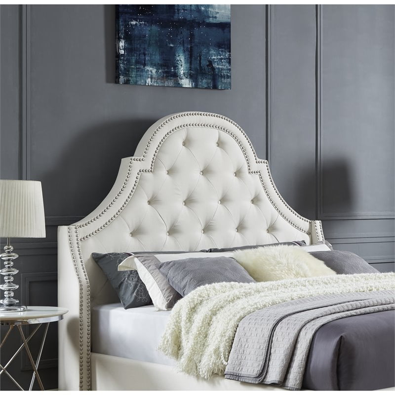 Aaron Beige Linen Tufted Headboard King Size Upholstered Tufted