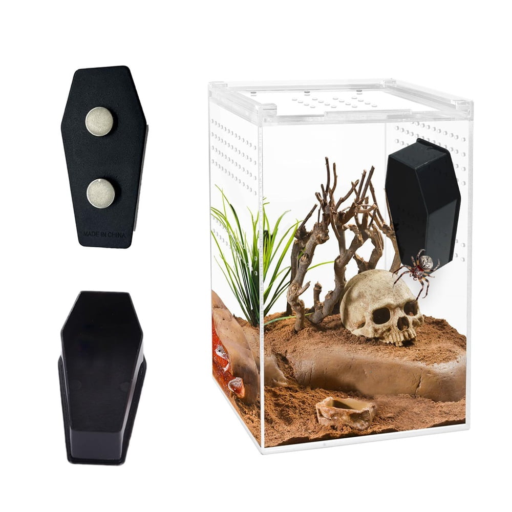 3 Pack Jumping Spider Hideout - Magnetic Hiding Habitat, Handmade Accessory From Natural Materials, Suitable for Small Insects