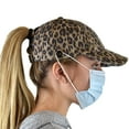 thumbnail image 4 of C.C Ponycap Criss Cross Messy Bun Side Button For Mask Adjustable Baseball Cap, Baby Leopard, 4 of 6