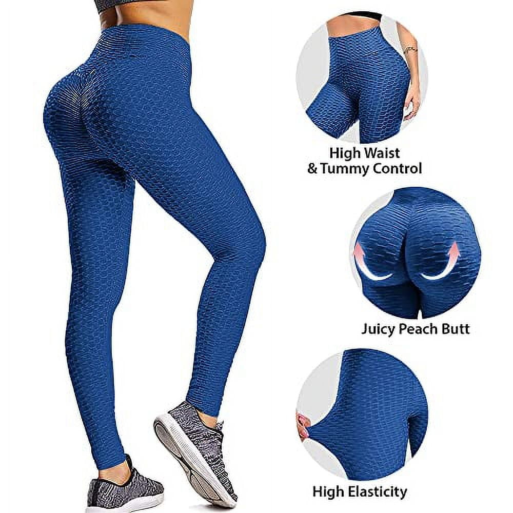 Ciana Best Workout Butt Lifting Leggings Seamless Scrunch Butt Leggings for  Women, Tummy Control, Highwasted Yoga Pants Blue - XL 