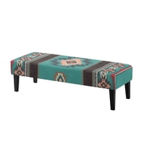 FUIALDOLG Blue Aztec Tribal Print Bench Covers Slipcover Anti-Dust Dining Bench Cover with Elastic Edge Home Decor Stretch Seat Cushion Protector for Bedroom, Kitchen, Patio