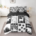 thumbnail image 2 of Feelyou Wildlife Elk Deer Bedding Comforter Set 7pcs, Grey Buffalo Plaid King Bedding Sets, 2 of 8