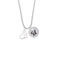 thumbnail image 2 of Delight Jewelry Two-tone Runner Silhouette in Heart Silvertone Script Initial Disc - U - Charm Necklace, 20"+3", 2 of 4
