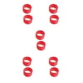 thumbnail image 3 of ZheElen 2 Pieces Silicone Tennis Racket Handle Ring Removable Reusable Solid Color Decorative Band Exercising Sports Overgrip Red 5Set, 3 of 6