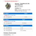 thumbnail image 2 of Alternator - Compatible with 1990 - 1993 Dodge W250 1991 1992, 2 of 2