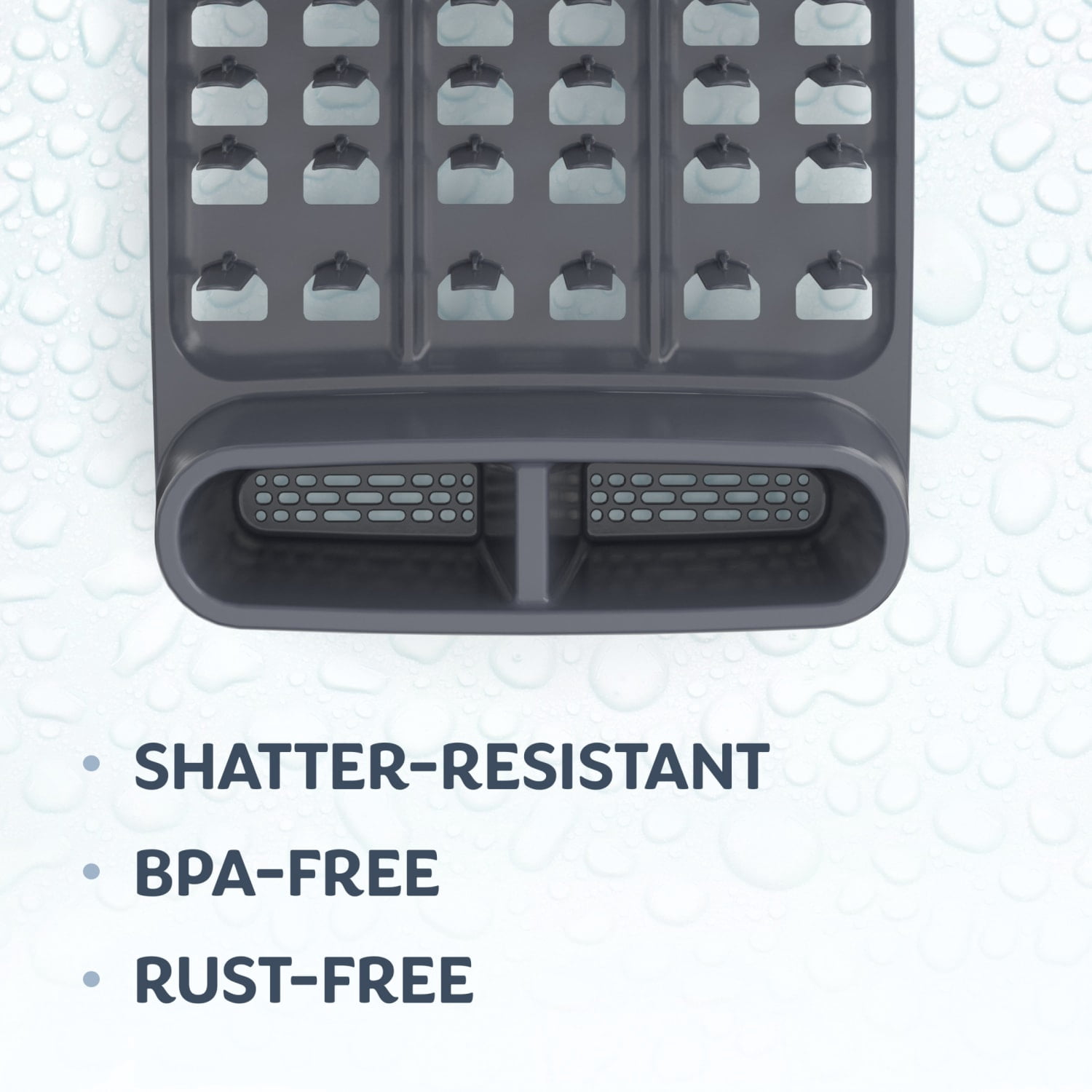 Rubbermaid Antimicrobial Dish Drying Rack with Drainboard, Raven Grey, 2-Piece Set