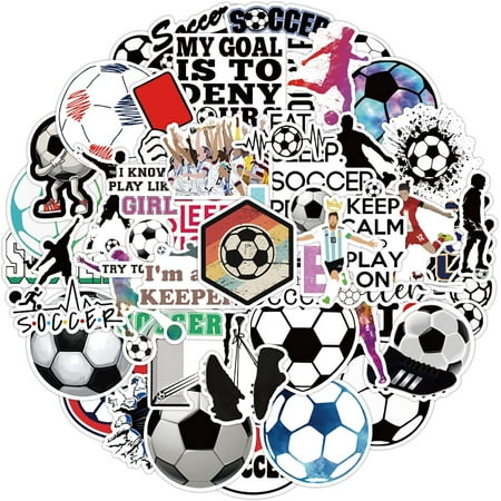 50pcs Soccer Stickers No-Duplicate Balls Stickers for Adult Computer ...