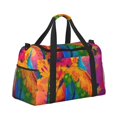 thumbnail image 2 of Fotbe Colorful Parrot Jungle Dream A Bolsa de Viaje con Estampado, Bolsa de Fin de Semana para Mujer con Compartimento para Zapatos, Bolsa de Gimnasio con Bolsillo Húmedo, 2 of 7