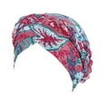 thumbnail image 2 of Turban Imprimé Confortable Respirant Multicolore Couche Unique Bonnet de Cheveux Accessoires pour Femmes Rouge+vert, 2 of 6