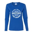 thumbnail image 2 of Wild Bobby, Brother Man Myth Legend Funny Dad, Father's Day, Women Graphic Long Sleeve Tee, Royal, Large, 2 of 4