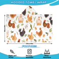 thumbnail image 2 of White Chicken Cartoon Pattern Hooded Bath Towel，60"x35" for Ages 3 To 12 Kids, Quick Dry Lightweight Soft Microfiber Hood Beach Towel Cover Up for Kids, 2 of 7
