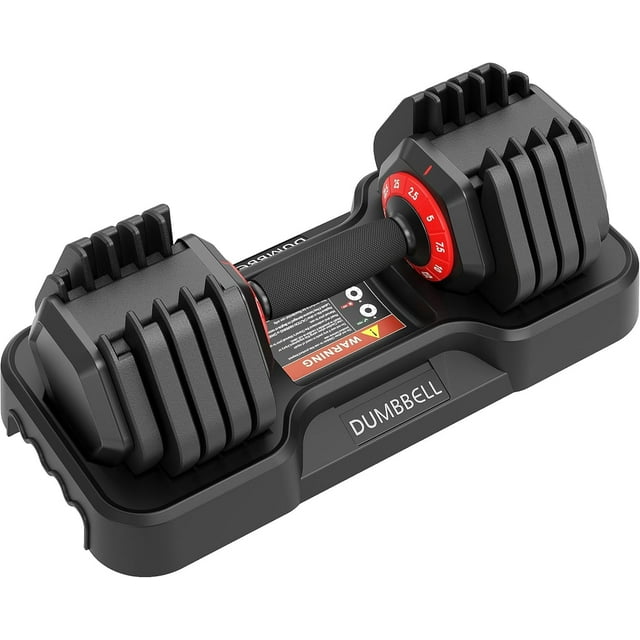 BeesClover Haltères Réglables 25 Lb Ensemble de 2, Poids Libres à Changement Rapide avec Poignée Antidérapante et Plateau de Rangement pour Gym à Domicile, Entraînement de Force