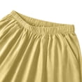 thumbnail image 7 of Cagogo Women's Wide Leg High Waisted Flowy Ankle Pants Casual Solid Loose Trousers for Summer Beach Work Lounge Palazzo Beachwear Clothes, Yellow L, 7 of 7