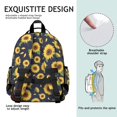 thumbnail image 5 of Sunflower Dark Blue Pattern Cute School Backpack Bag for School with Padded Back and Adjustable Shoulder Straps 15.25"x11.5"x5.25", 5 of 5