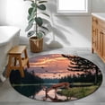 thumbnail image 5 of Deer Forest Round Rug 3.3ft Washable Circle Entryway Rugs Non Slip Modern Art Elk Trees Area Rug Indoor Floor Carpet for Bedroom Kitchen Living Room Home Office Dining Room Nursery, 5 of 7